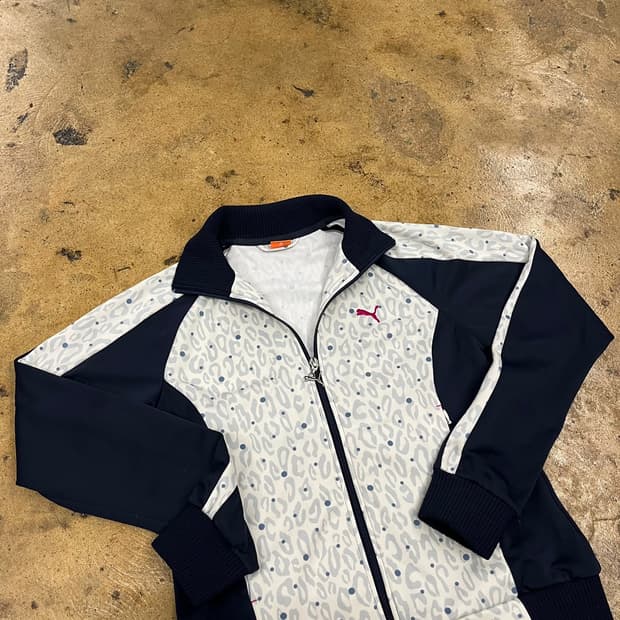 푸마 퓨마 레오파드 호피 져지 트랙탑