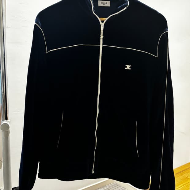 셀린느 트레오페 벨벳 집업 네이비 M