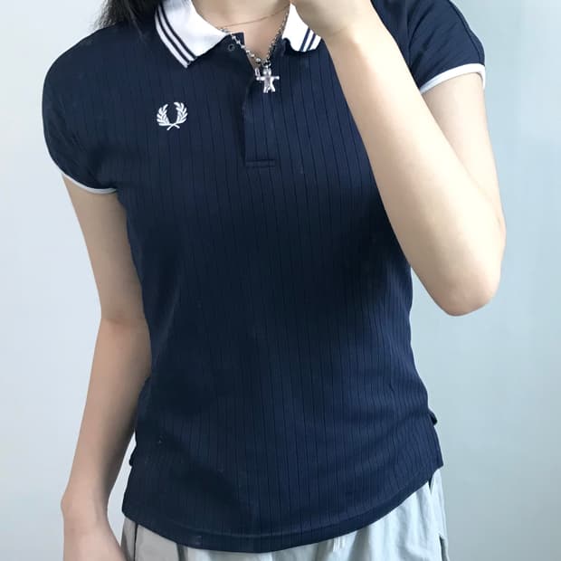 Fredperry 프레드페리 네이비 카라 티 
