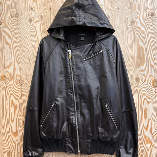디젤 스타일랩 레더 후드 자켓
