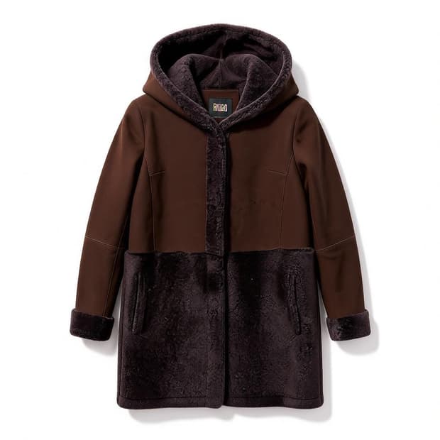 ROBO 로보 천연가죽 천연모피 후드 무스탕 코트 새제품 66