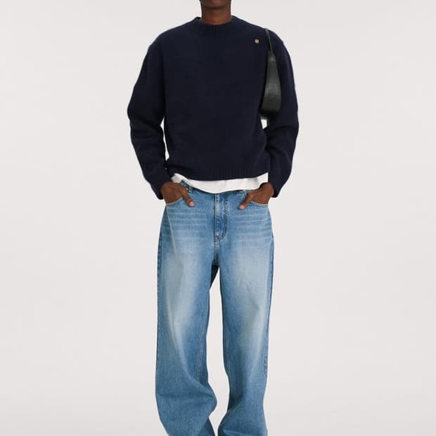 [S] 렉토 로우라이즈 데님 팬츠 - 미드 블루