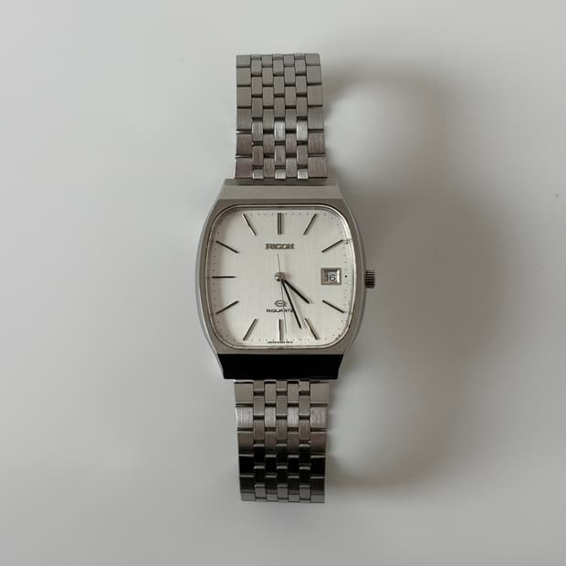 리코 1980년대 쿠션 커브 스퀘어 쿼츠 남성 