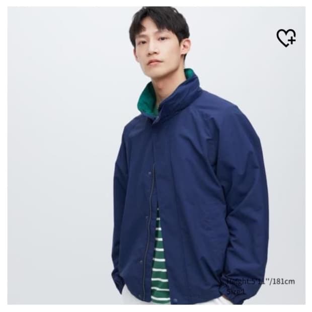 유니클로 스탠드 칼라 쇼트 블루종 네이비[XL]