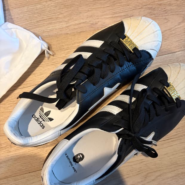 베이프 X 아디다스 슈퍼스타 콜라보 블랙 275