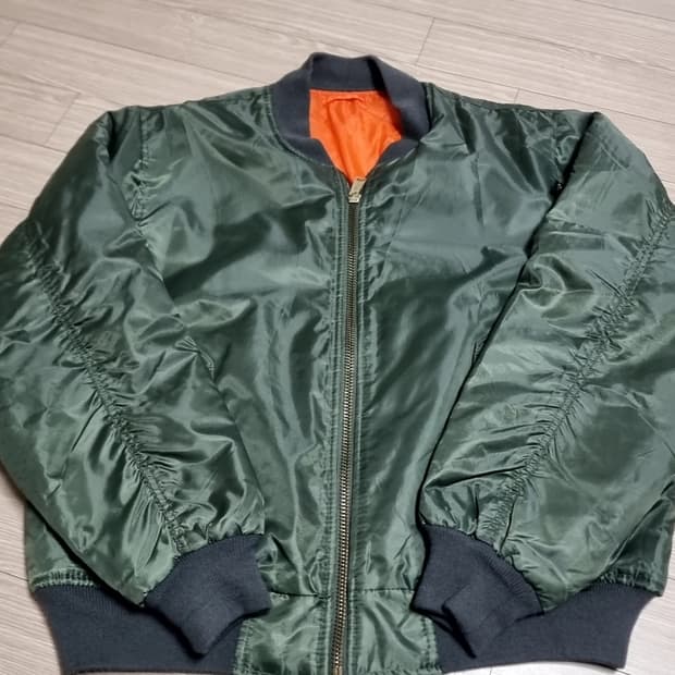 로스코 카키색 MA-1 항공 점퍼(XL)