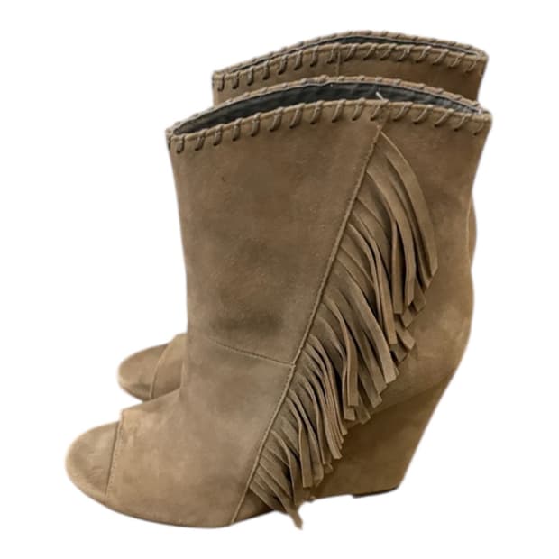 Ash 스웨이드 프린지 웨스턴 오픈토 부츠 36