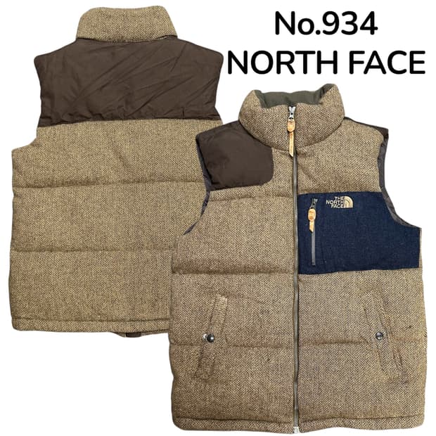 노스페이스 헤링본 구스다운 패딩 조끼 브라운 베스트 95