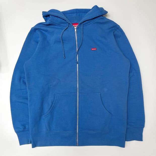 [L] 슈프림 스몰로고 후드집업 블루