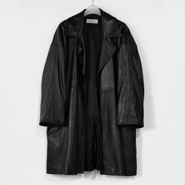 막스마라 VERA PELLE 오버핏 가죽 롱코트