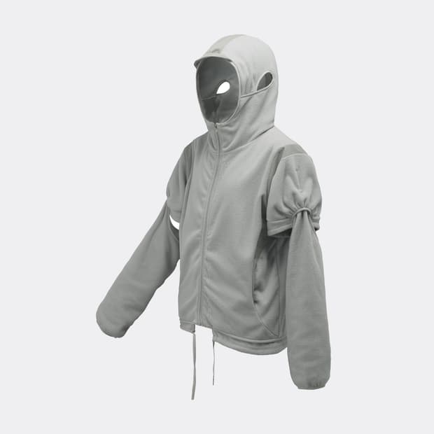 오호스 이어홀 후디 플리스 집업 후드집업 후드 ojos 그레이