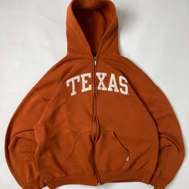 90s Russell Zip Up Hoodie (burnt orange)