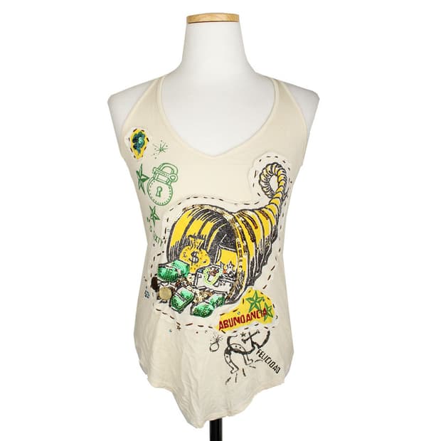 미스식스티 아이보리 아플리케 민소매 상의(S)