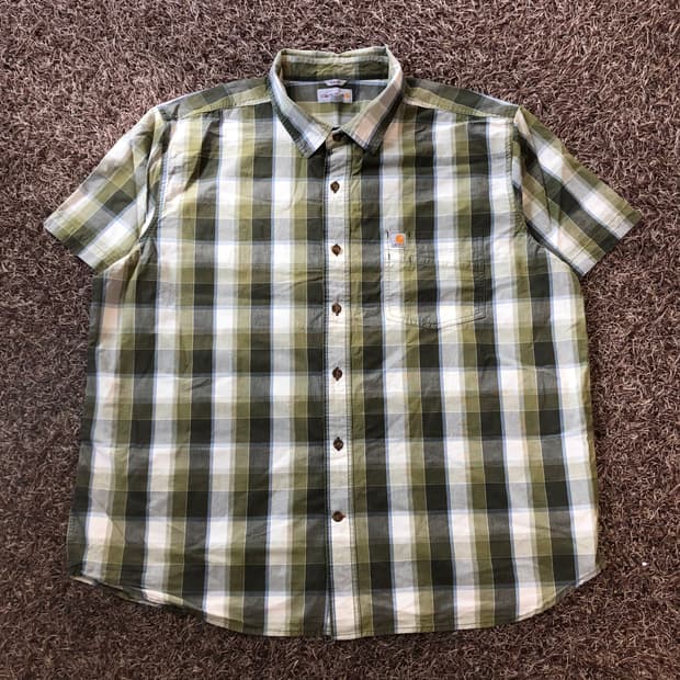 칼하트 체크 반팔 셔츠
