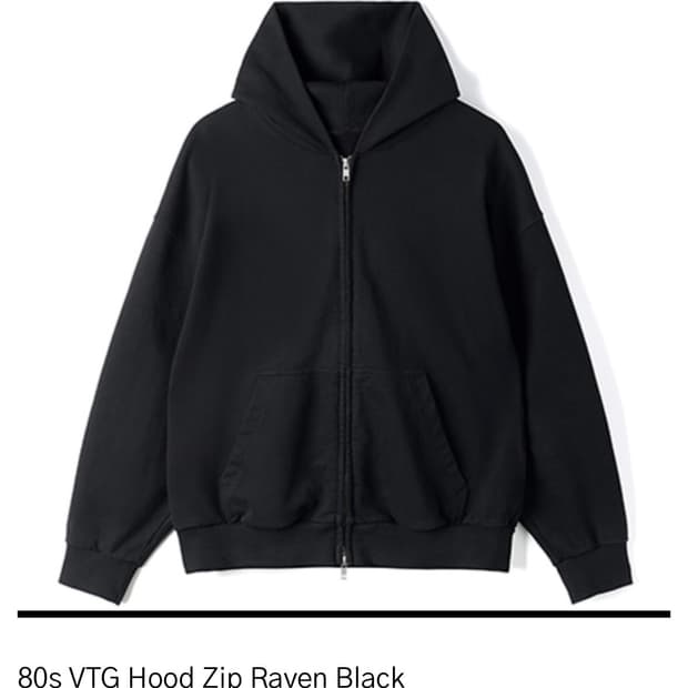[3]htae 80s vtg hood zip raven black