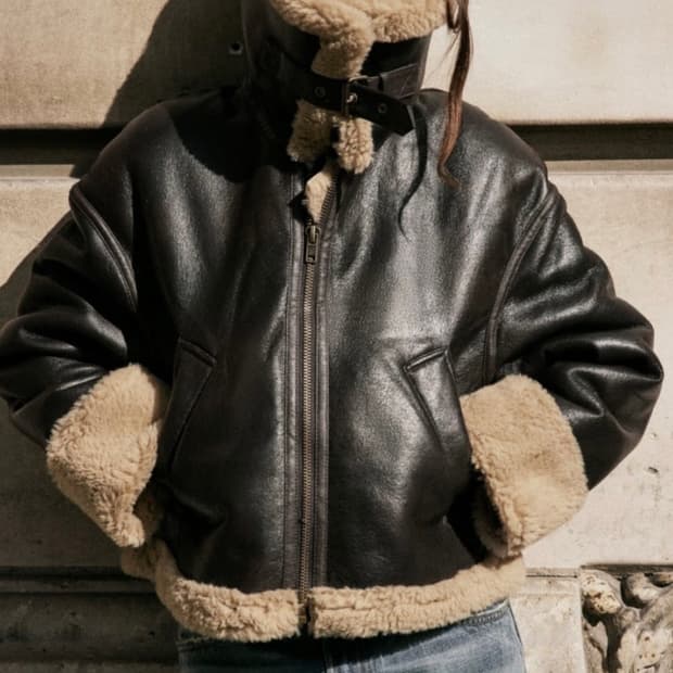 자라 더블페이스드 바이커 점퍼 ZW collection 자라무스탕