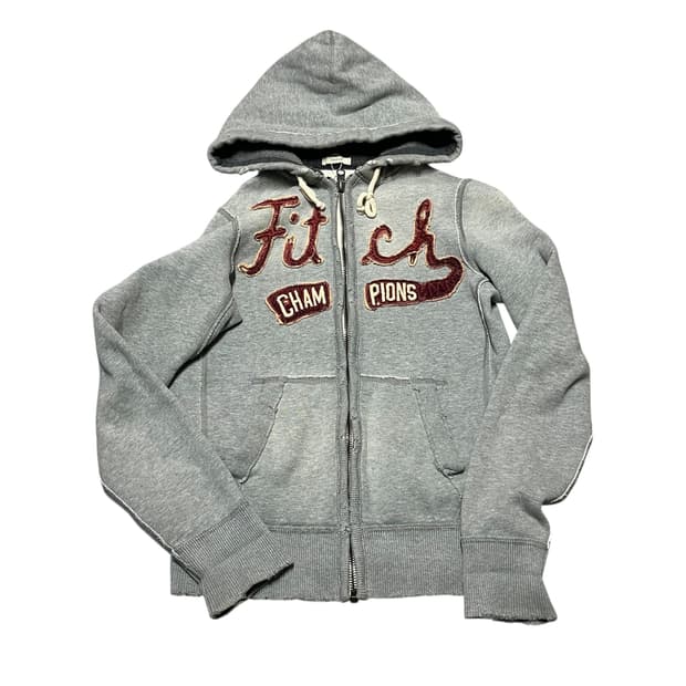 아베크롬비 로고 그레이 후드 집업