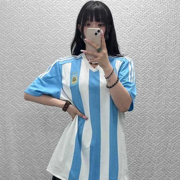아디다스 올드스쿨 레트로 아르헨티나 유니폼 반팔티 L C12263