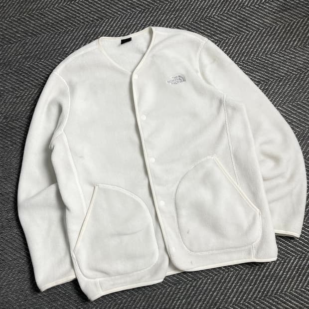 노스페이스 화이트 플리스 가디건 자켓 y 4935
