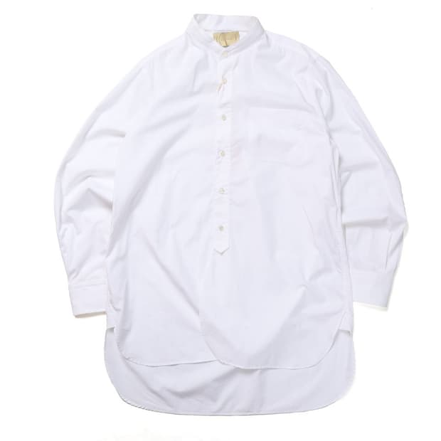 칸타테 Cantate Band Collar Stripe Shirt 
