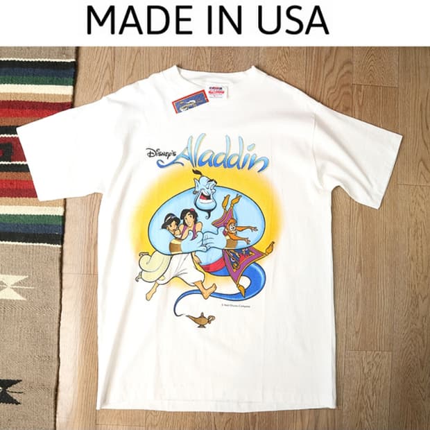 미국 메이드 90S 디즈니 알라딘 프린팅 빈티지 티셔츠

데드스탁 