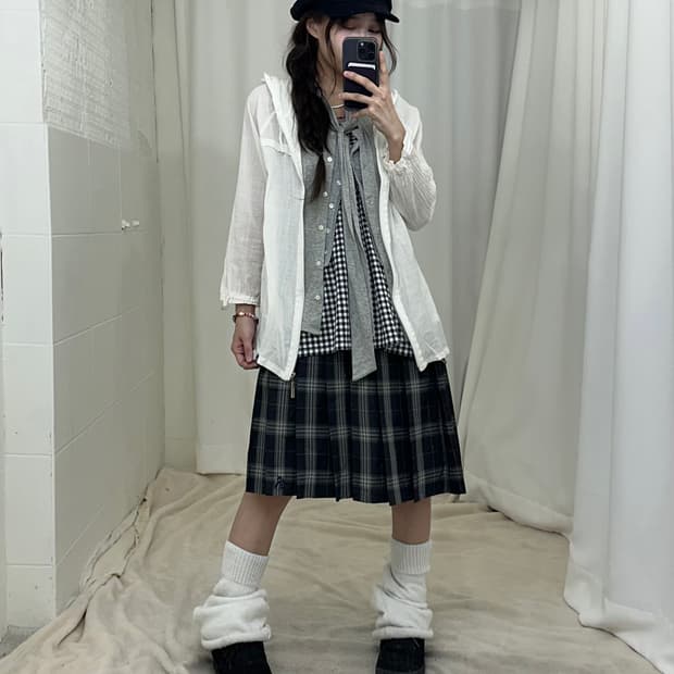 데일리 니혼진 체크 모리걸 코디세트