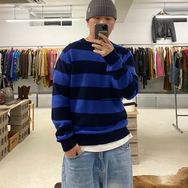 BEAMS stripe knit 빔즈 보더 스트라이프 니트
