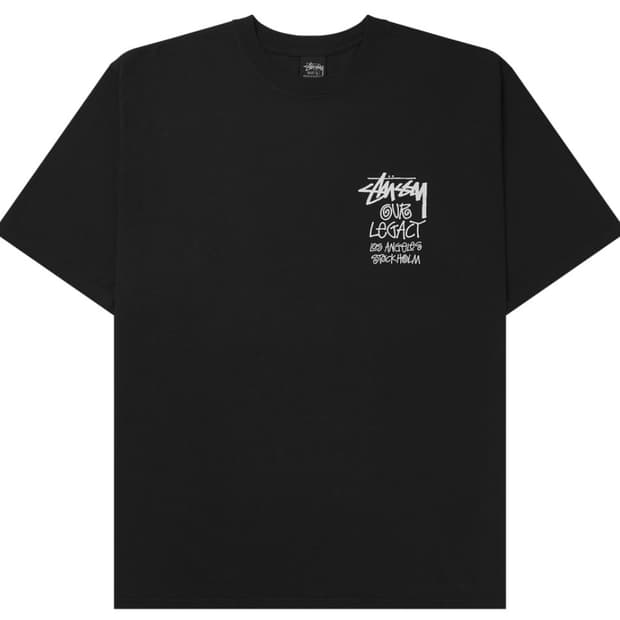 스투시 x 아워레가시 서프맨 피그먼트 다이드 티셔츠 블랙