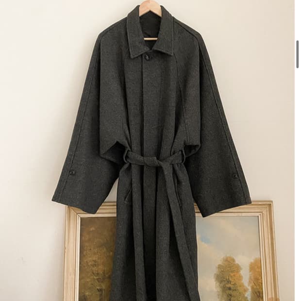 투플랜 로브 발마칸 코트 차콜 L