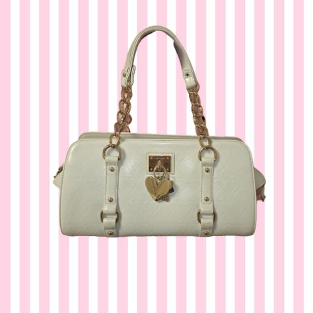 오네갸루 히메 러브캣 화이트 아이보리 하트 백 가방