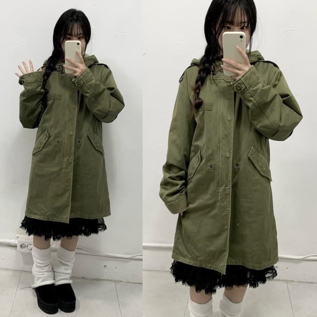 y2k 롱 야상 자켓