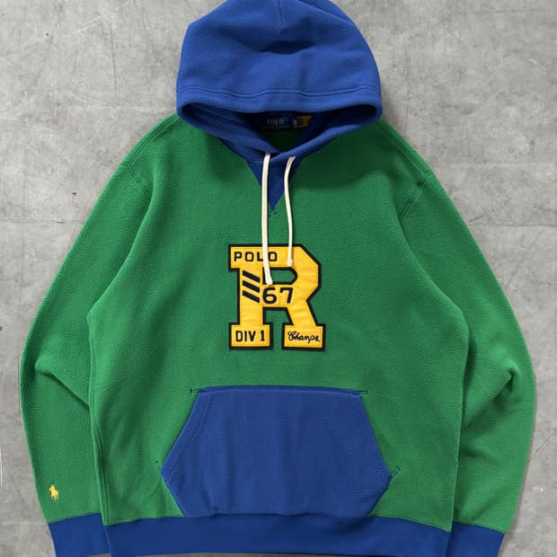 Polo 폴로 랄프로렌 신형라벨 레터맨 그린 플리스 후드