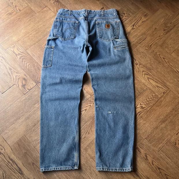 [36]칼하트 USA 미디엄블루 싱글니 카펜터 워크 데님 팬츠