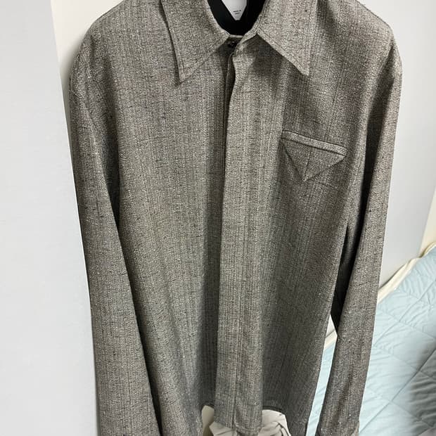 [46] 보테가베네타 노티드 비스코스 실크 긴팔 셔츠