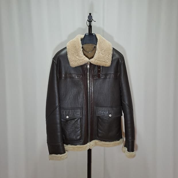 (택포) 양가죽 투포켓 무스탕 100 B90