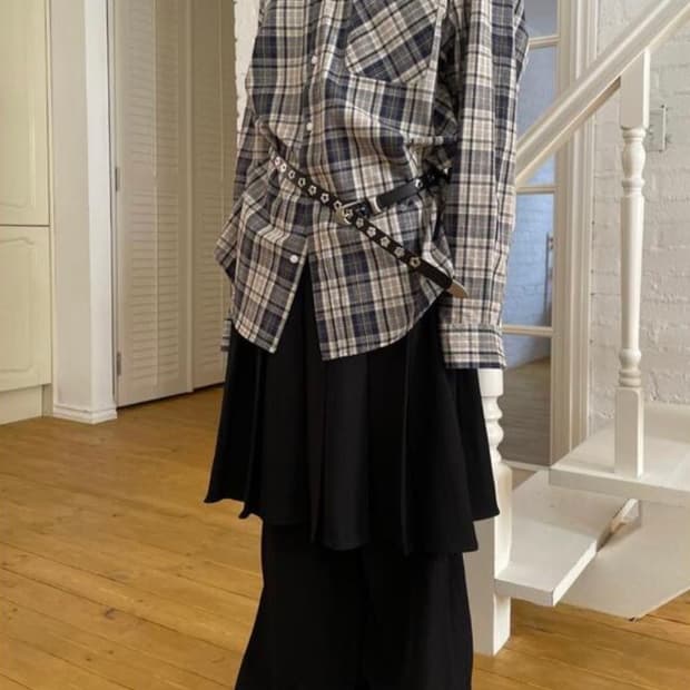 어나더랭귀지 모마 플리츠스커트 & 와이드팬츠 (레이어드스커트)