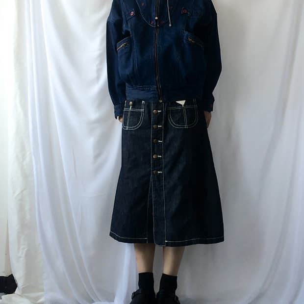 Over fit hood bomber denim jacket