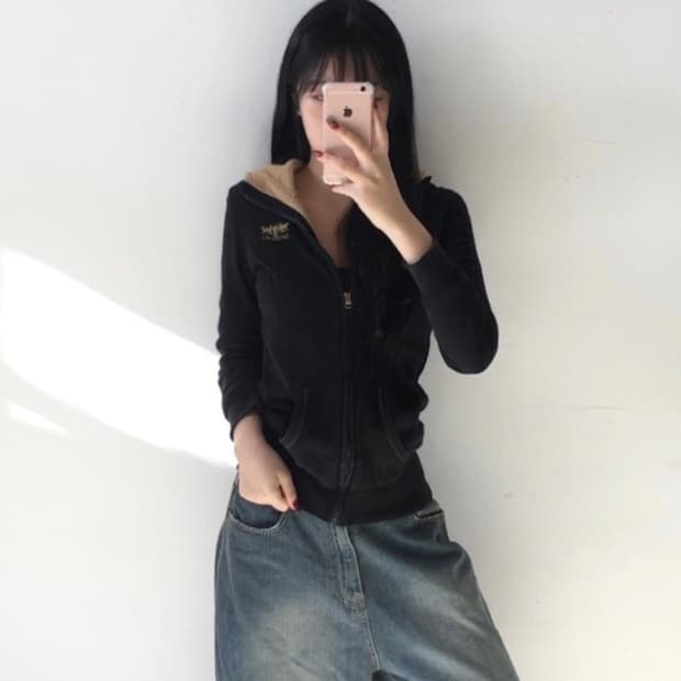 리바이스 자수 후드집업