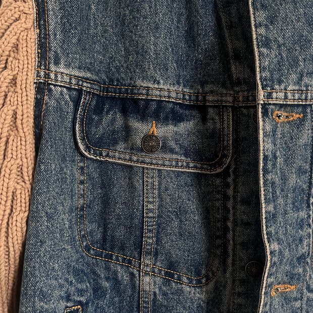 디젤 니트 앤 데님 트러커 자켓 블루 브라운