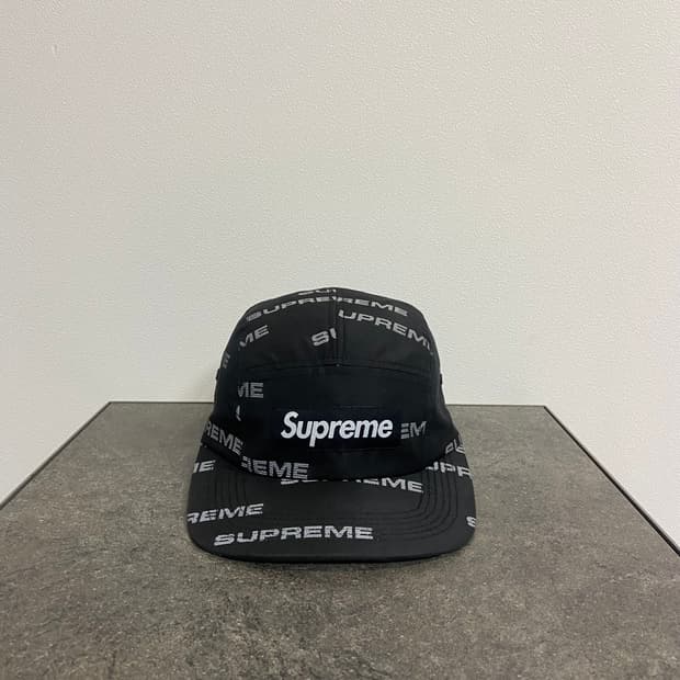 (OS) 슈프림 박스로고 캠프캡 모자 자카드 블랙
