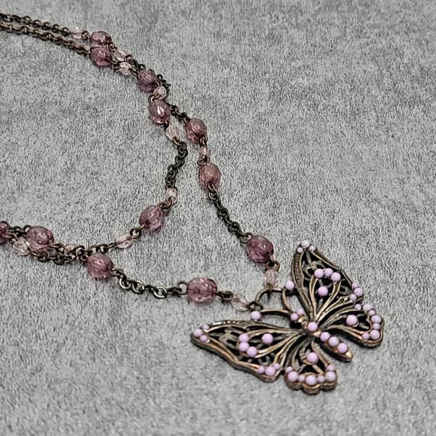 vintage butterfly necklace