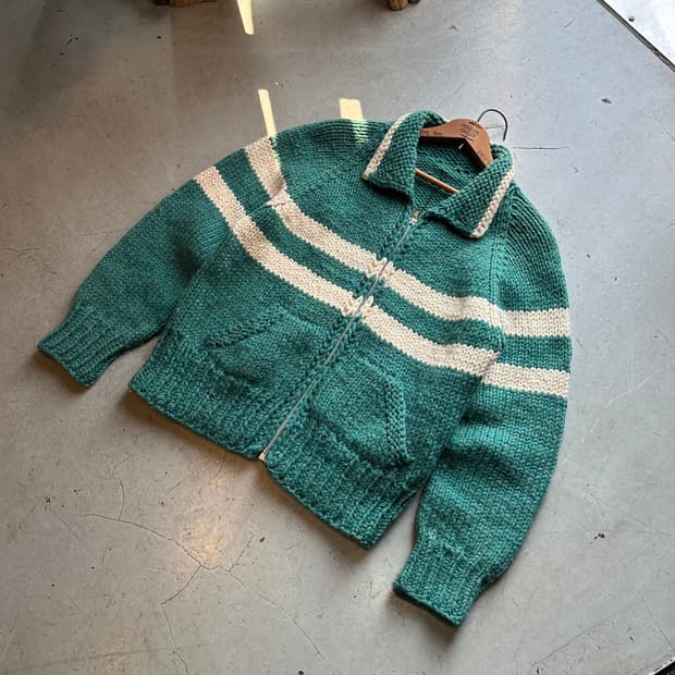 Old 캐나다 헤비 울 코위찬 스웨터 우먼스