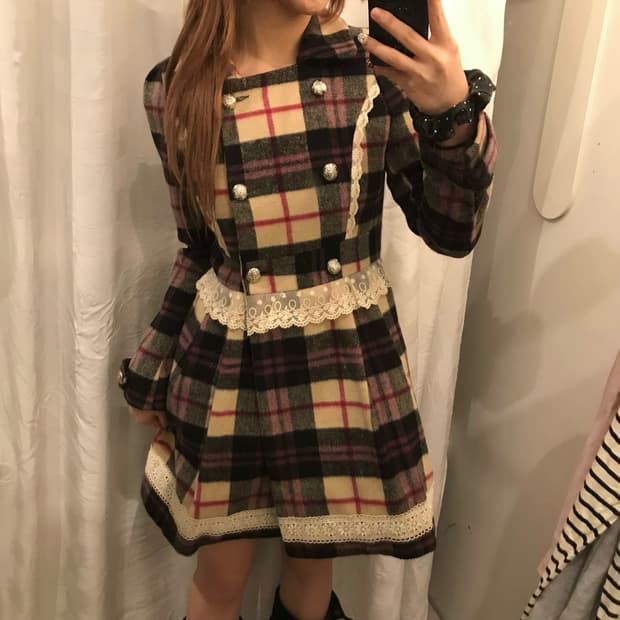 Vintage 빈티지 라떼갸루 로리 프릴 울 코트