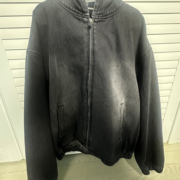 무신사 스탠다드 빅 브러쉬 오버사이즈 데님 후드집업 L size