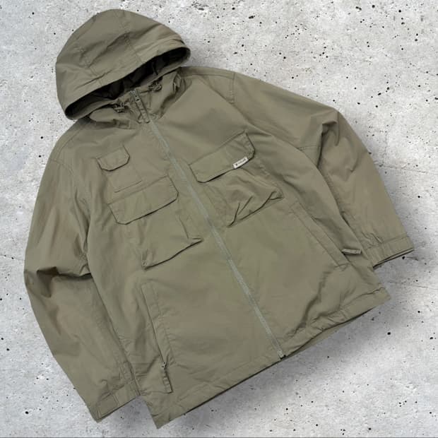 [95] 스노우피크 포켓 후드 야상 바람막이 자켓 카키 D192
