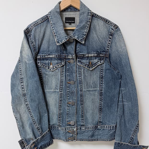 💙캘빈클라인 Calvin Klein 데님자켓 XL / 빈티지 워싱 청자