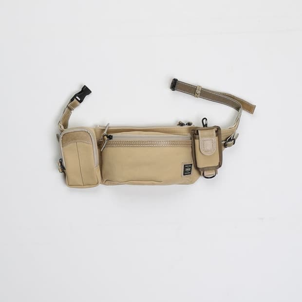 요시다 포터 베이지 웨이스트 백