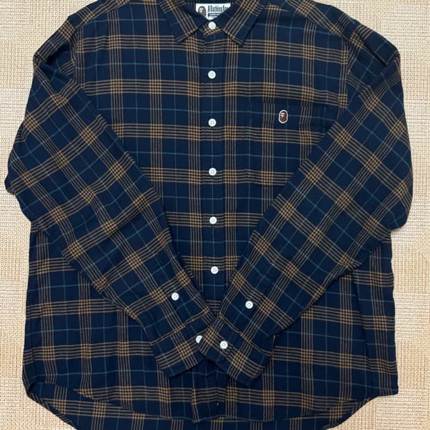 베이프 체크셔츠 L