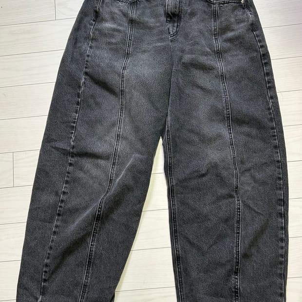 오와이 stitched wide volume pants black 0사이