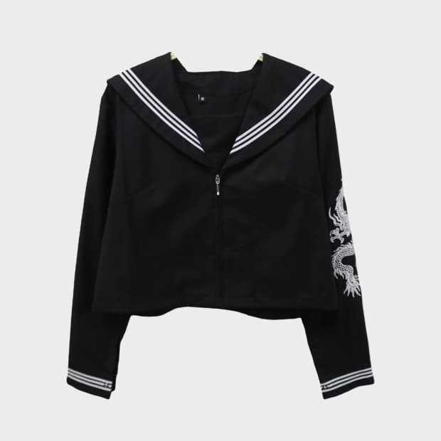 세일러 카라 프레피룩 울 혼방 블라우스 64257